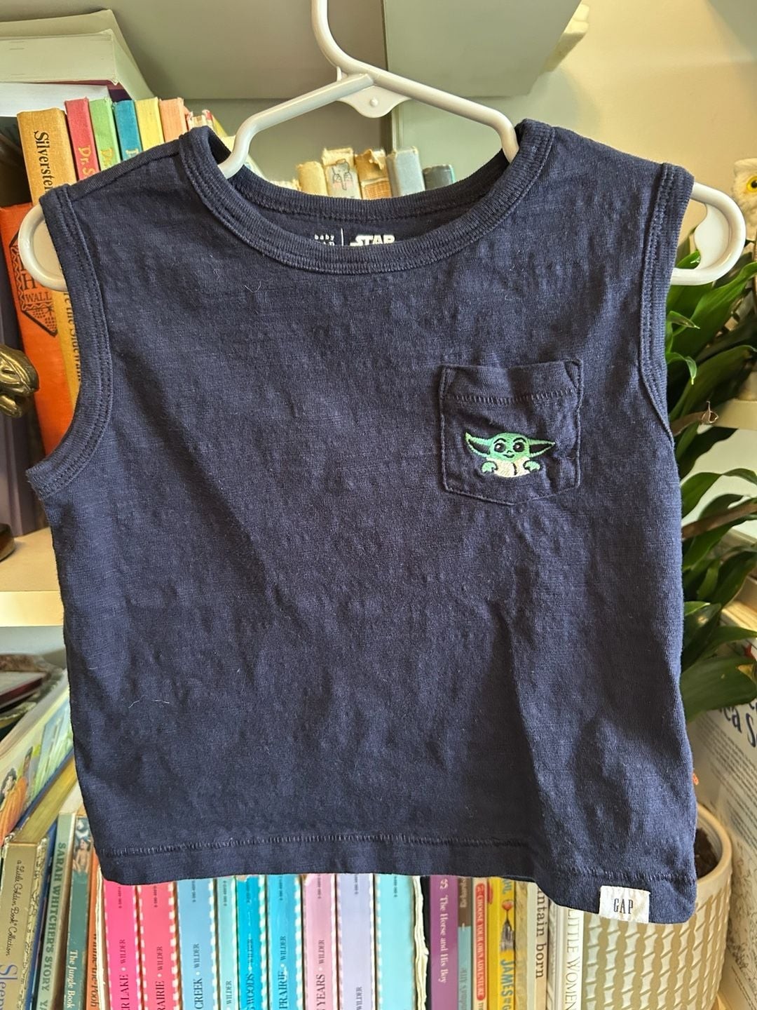 Baby Gap Star Wars The Mandalorian Grogu Baby Yoda Navy Blue Pocket Tank Top