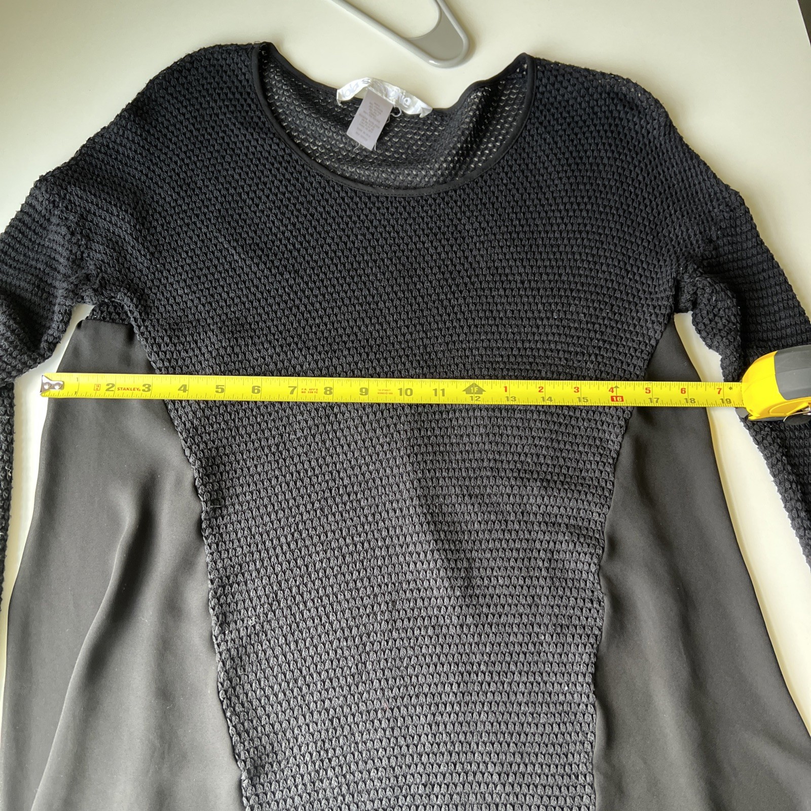 lola + sophie hybrid knit and chiffon long-sleeve top size M