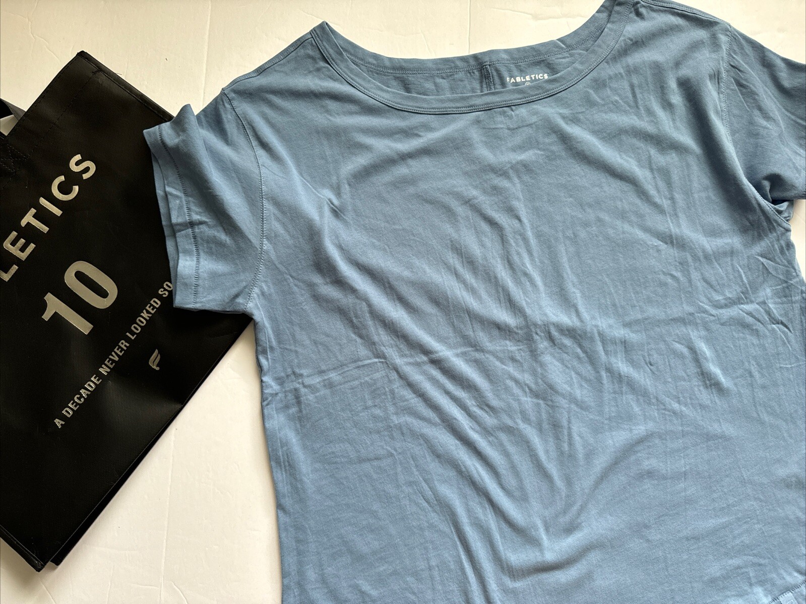 Fabletics Medium Oversized Drop Shoulder Tee Blue NWOT