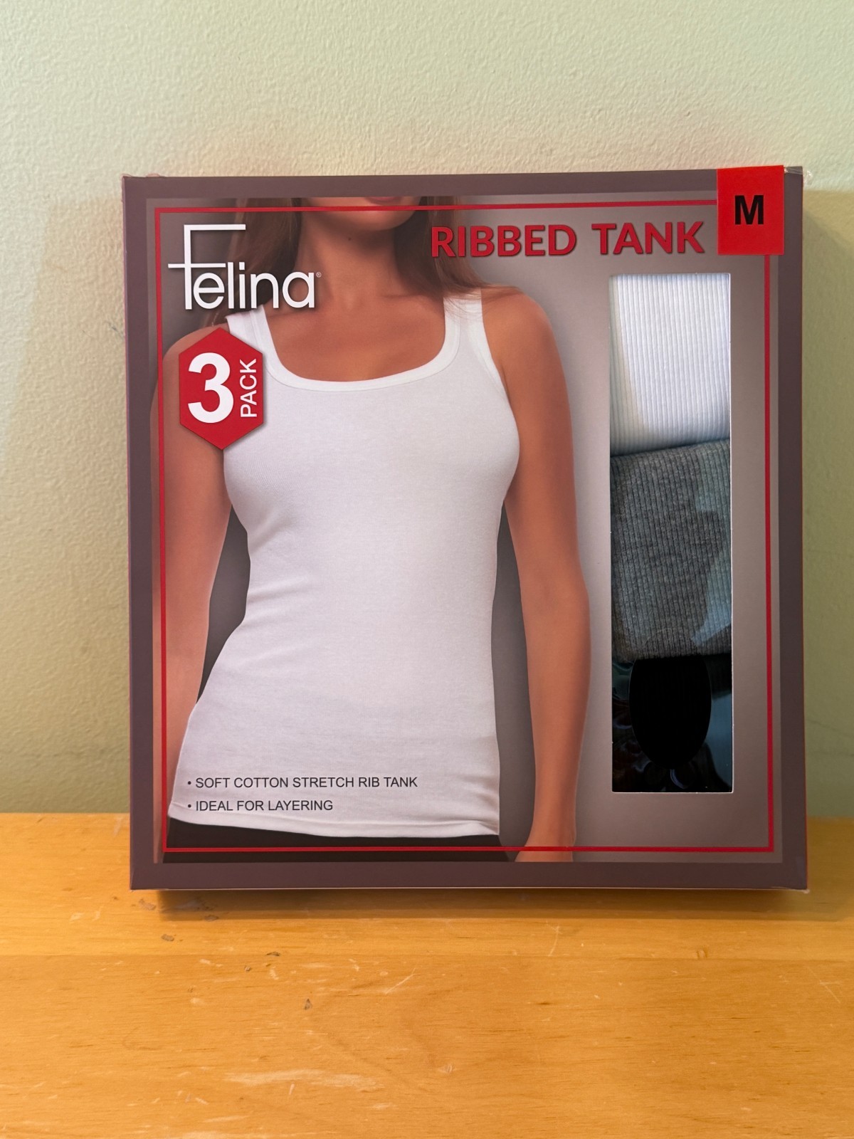 Felina Women’s Ribbed Tank, 3-pack Multicolor Medium “FREE SHIPPING”