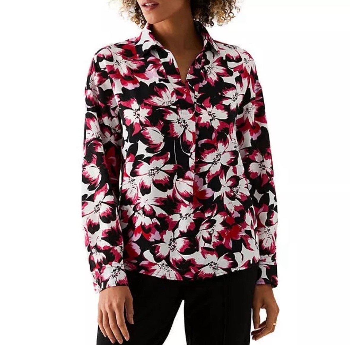 Rafaella Ladies Woven Top Size XL Fresh Bouquet NWT
