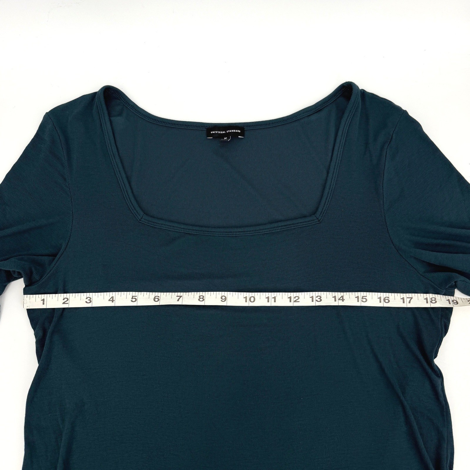 Universal Standard Cloud Ribbed Short Sleeve Square Neck Tee Shirt Sz 18-20