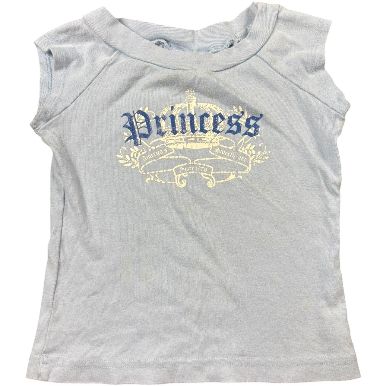 Xhilaration Princess Y2K Baby Blue Crown Graphic Baby Tee