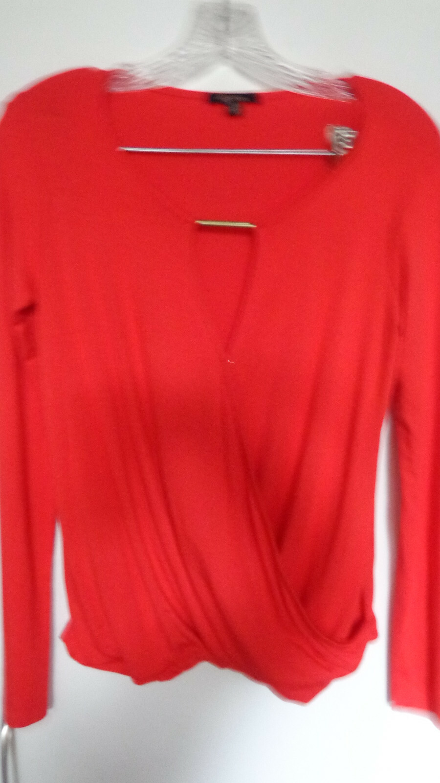 Ella Moss Long Sleeve Top Blouse RED CORAL Color MODAL fabric Size XS