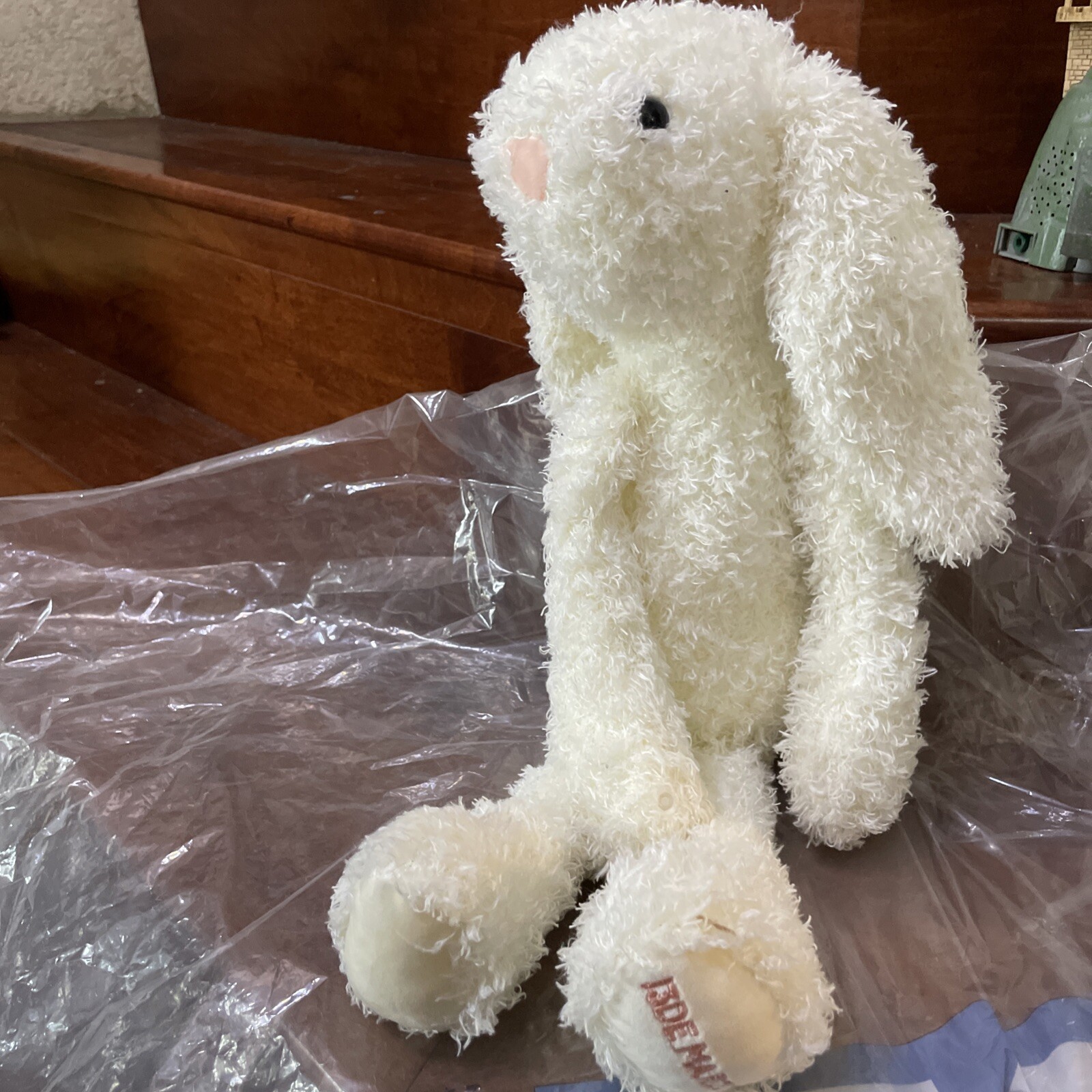13DE MARZO Plush Bunny Rabbit Hoodie Attachment Snap Button New