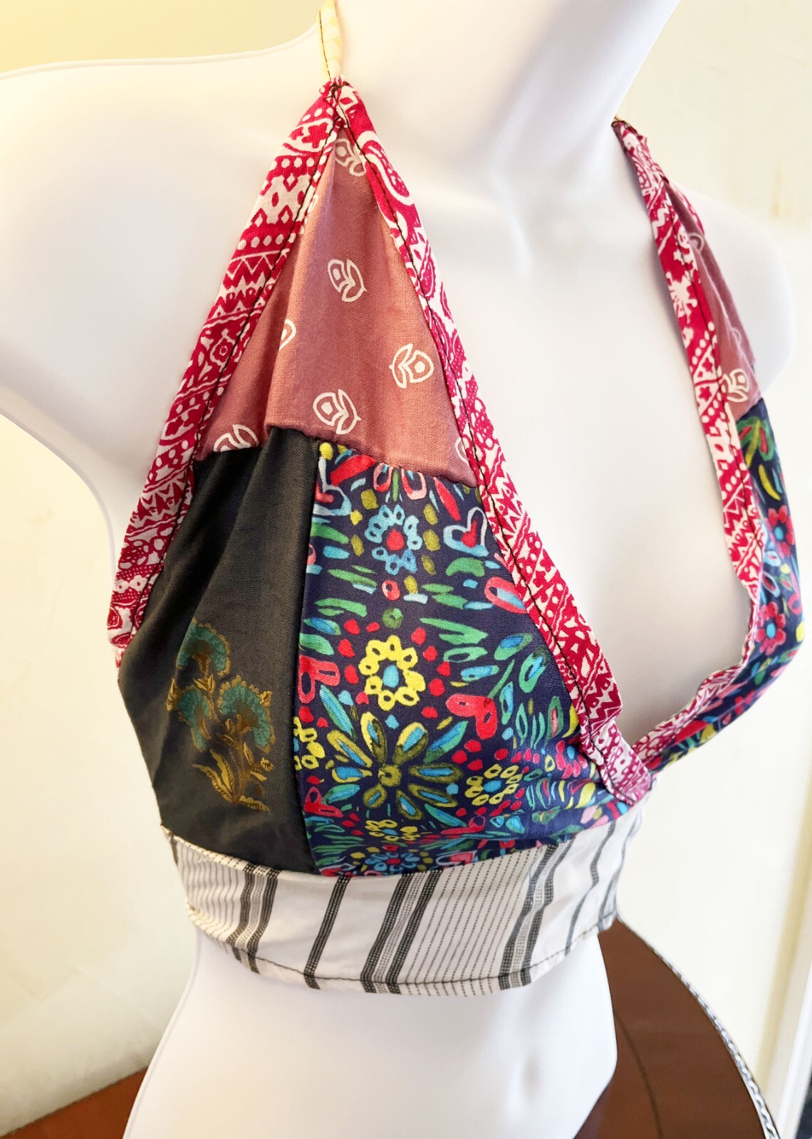 Halter Neck Top Handmade Boho Festival Backless Top Summer Hippie Beach Dress