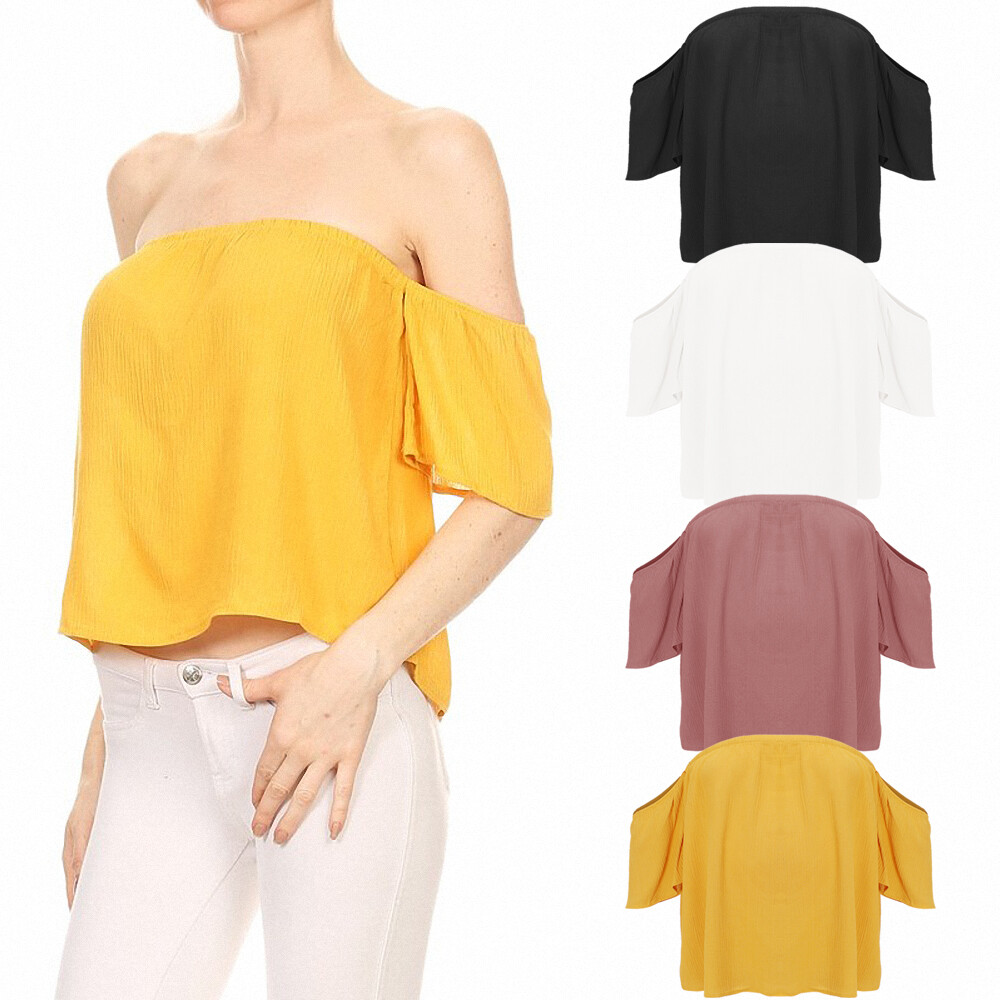 Women’s Plus Size Off the Shoulder Blouse Summer Top 1XL 2XL 3XL