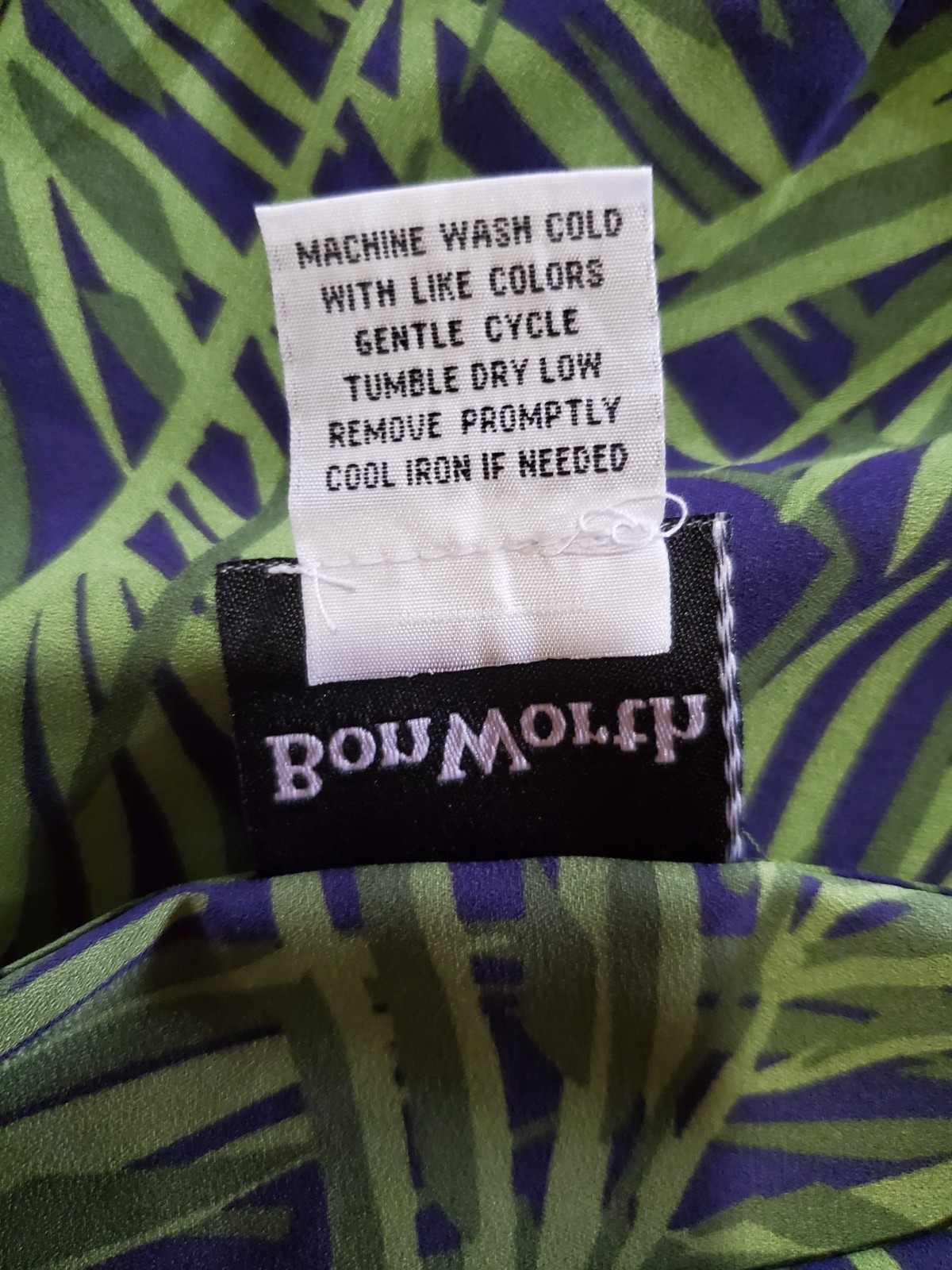 Bon Worth Purple And Green Blouse With Nice Design Bell Sleeves Size LP NWT