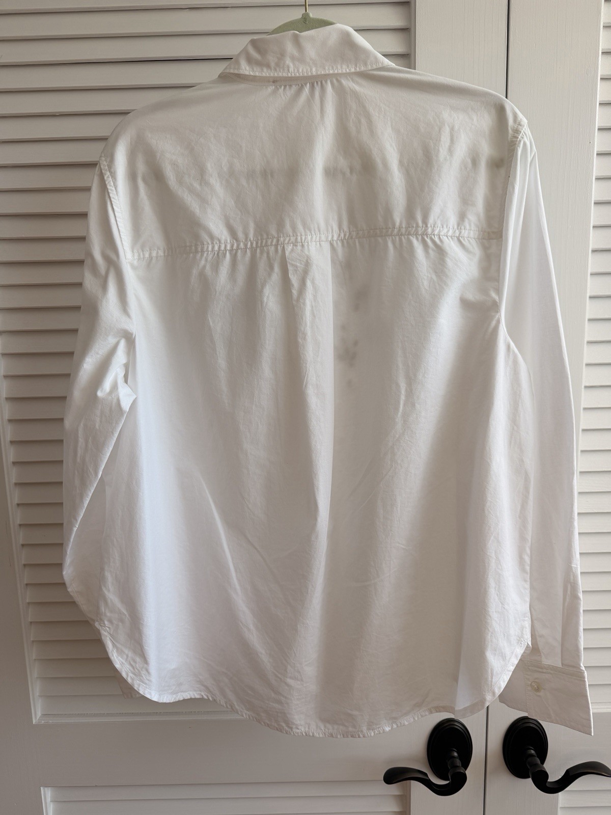 Sam Edelman White Rhinestone Embellished Button Down Shirt Cotton Size L