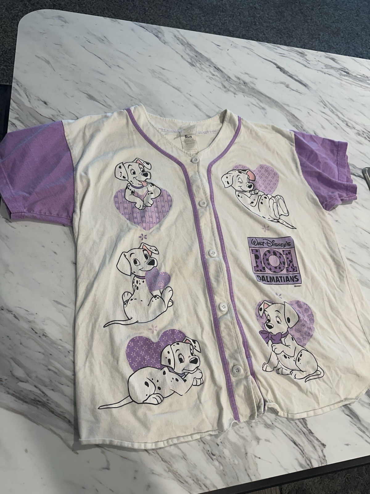 vintage disney 101 dalmatians Baseball Jerseys Shirt Top Women’s Large