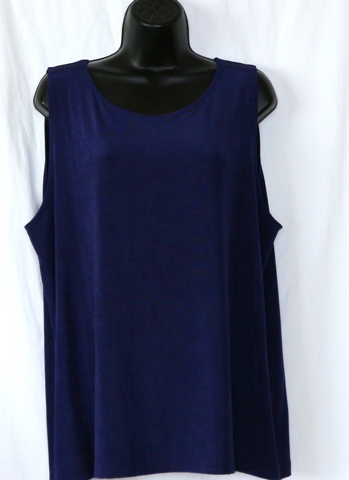 CHICO’S TRAVELERS Blue Scoop Neck Tank Top 46 In Chest 26 In Long Sz 3 (XL) EXC