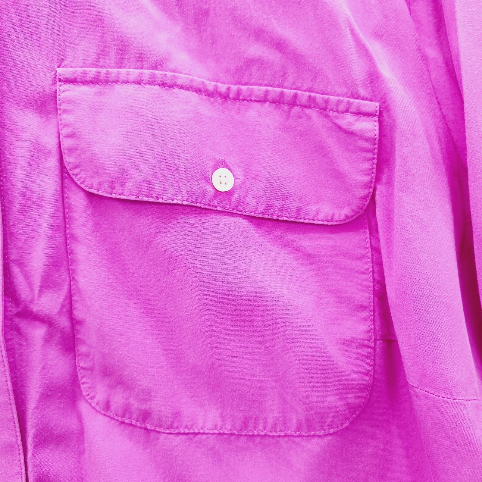 Blouse Button-Up Pink Purple Luxe Minimalist Power Office Siren Pockets Size 1X