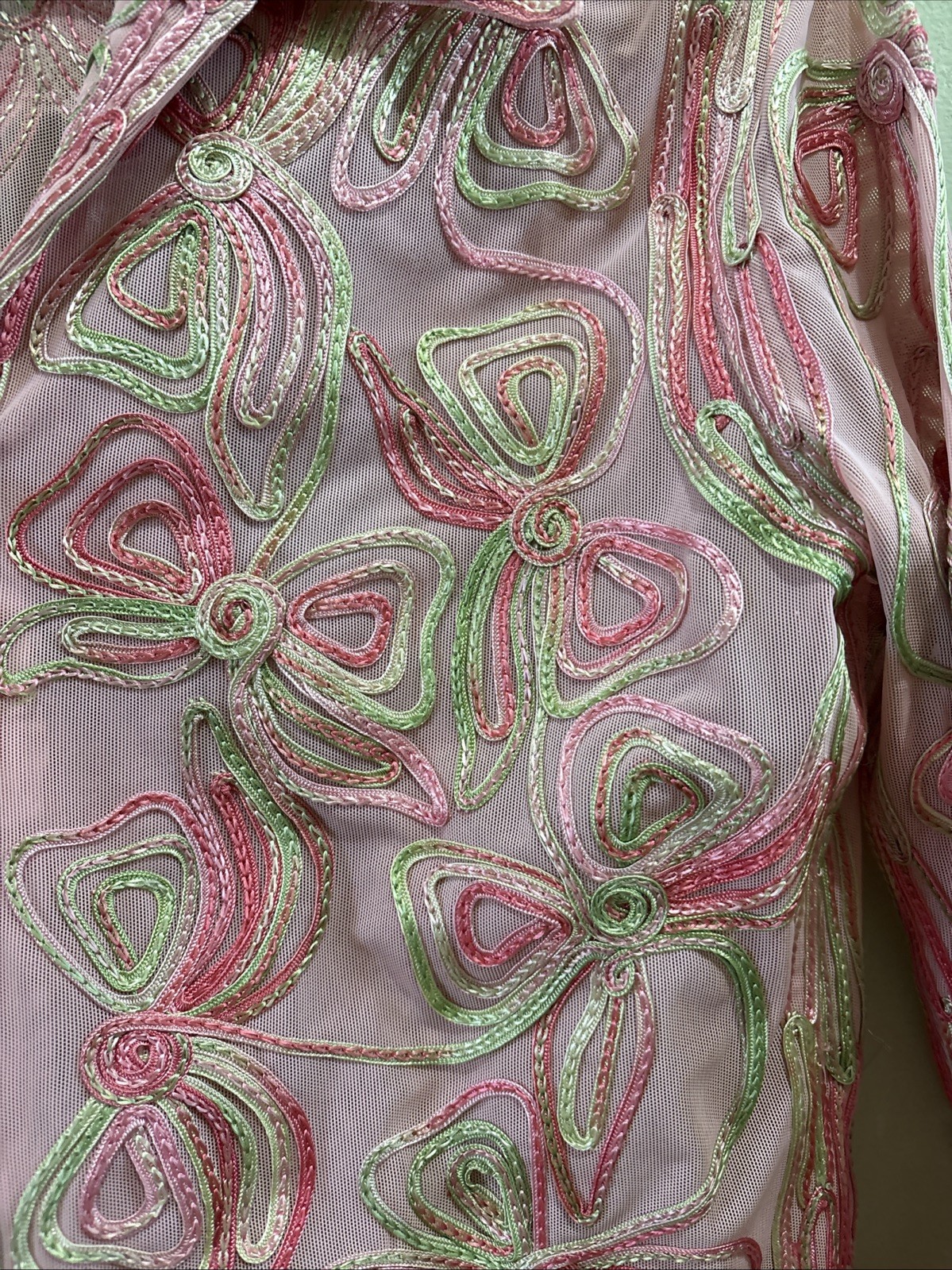 P’s and Q’s Petitite ZIP Jacket or Shirt Medium EMBROIDERED NWOT