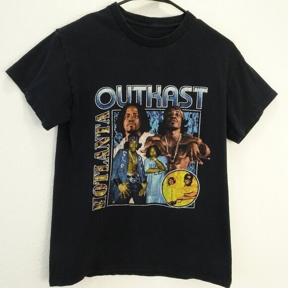 Outkast Women’s Hotlanta T-Shirt Small Black Band Tee Short Sleeve