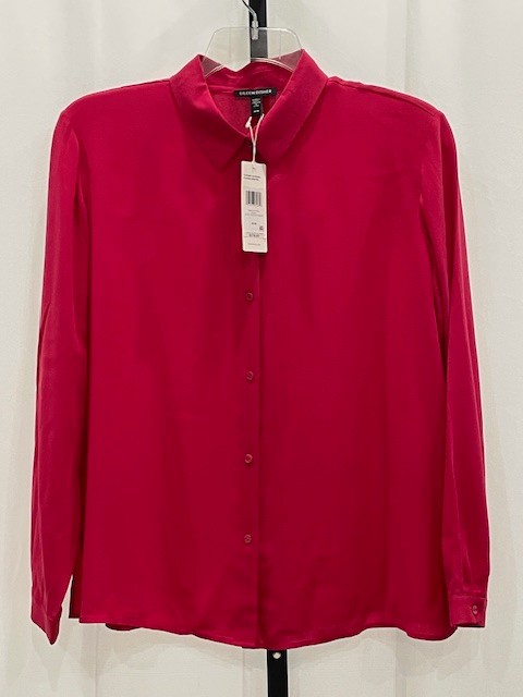 NWT! Eileen Fisher $278 M ‘Azalea’ Bright Pink 100% Silk Shrt Machine Wash