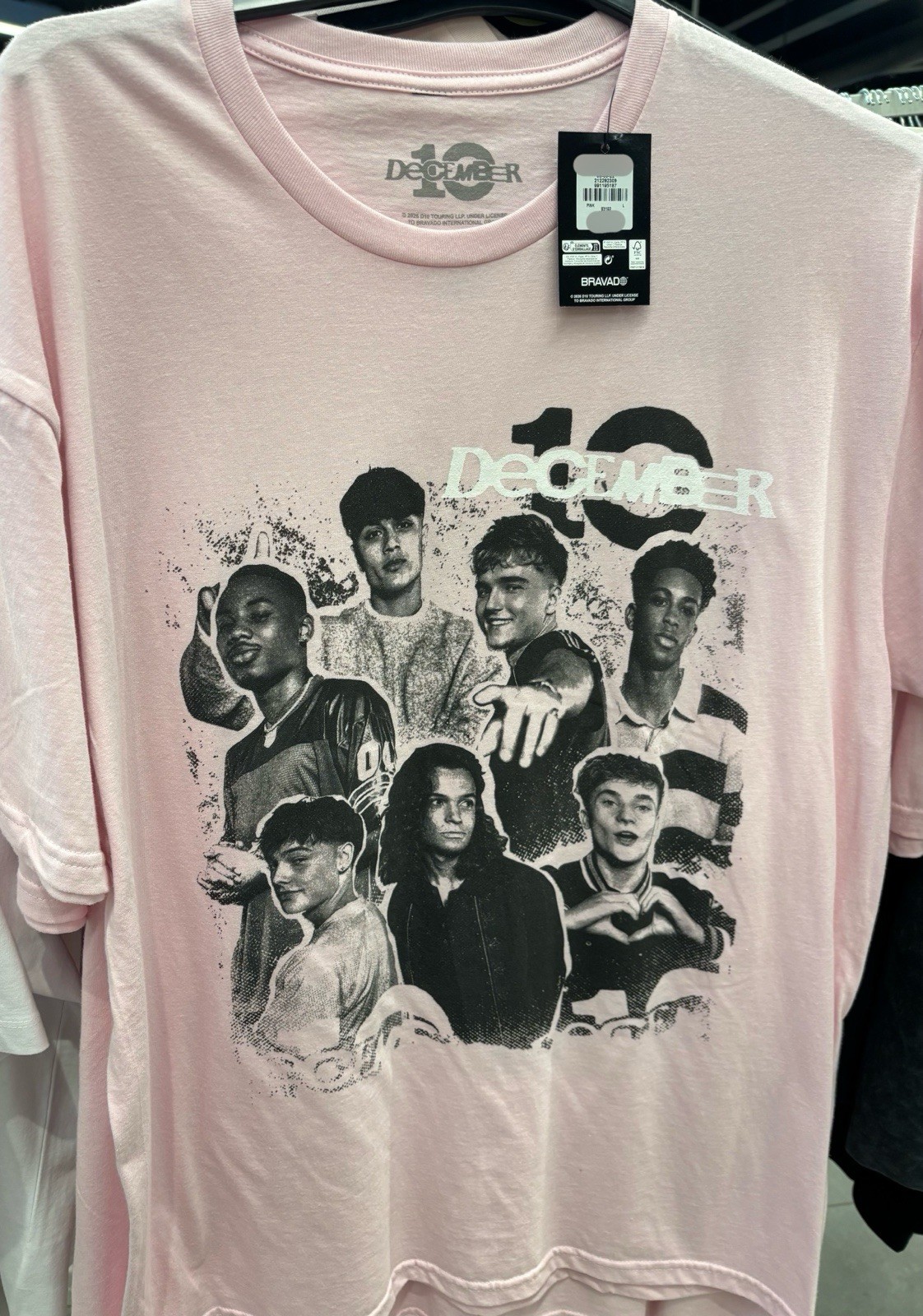 December 10 Pink Band T-Shirt UK Size 4-24 2XS-2XL