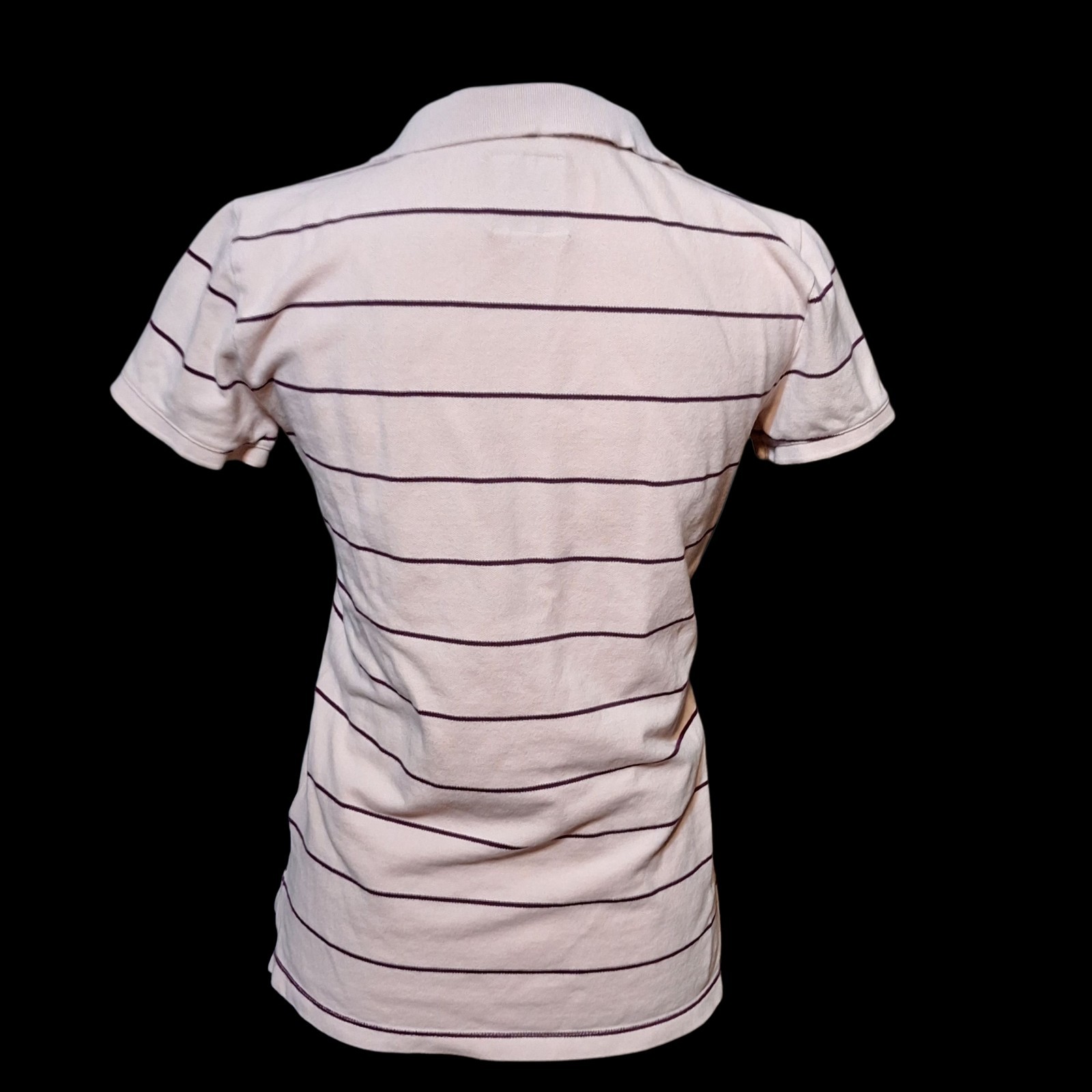 American Eagle Womens M Polo Shirt Striped Preppy 90s Y2K Retro Pink