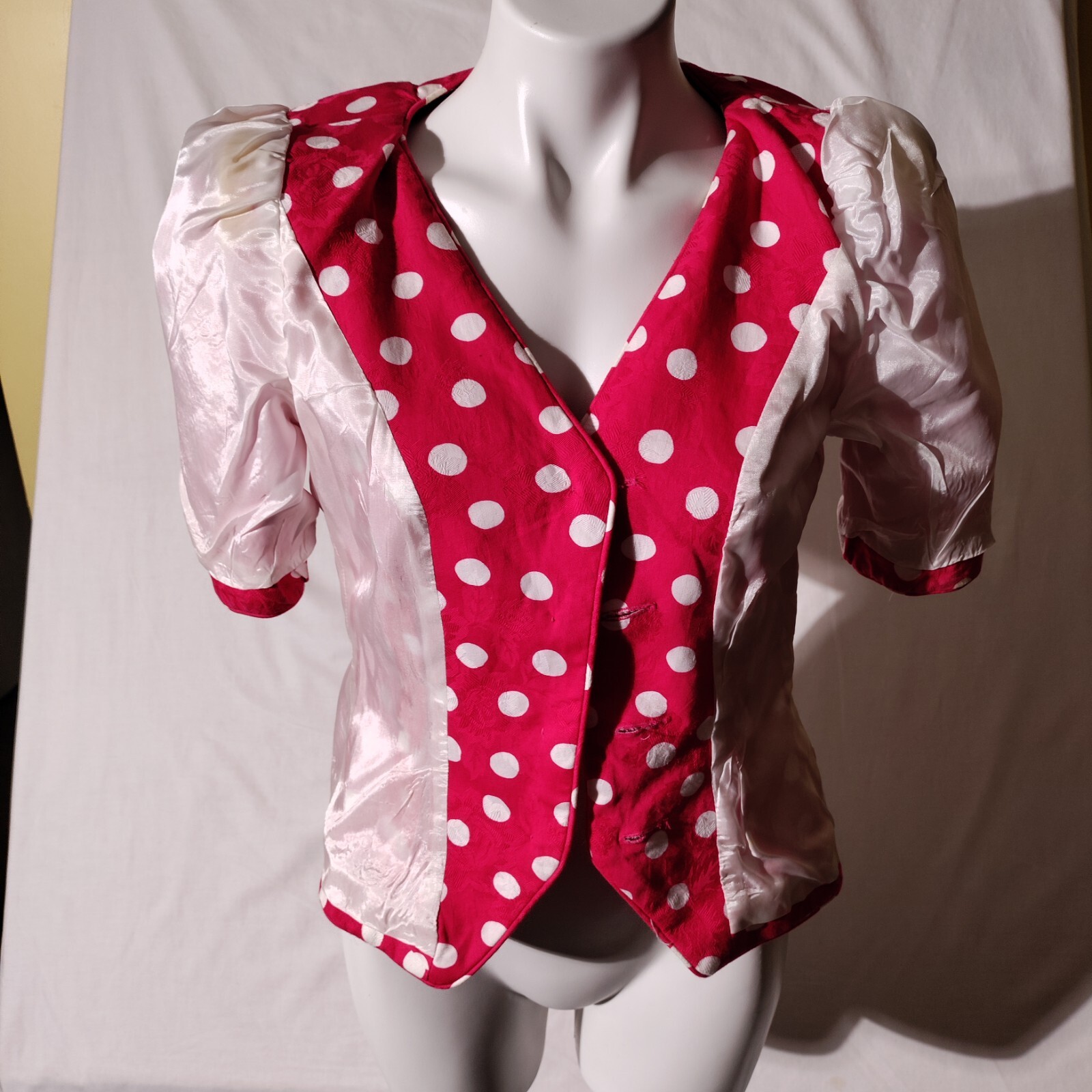 Rickie Freeman for Teri Jon Pink White Polka Dot Fun Vintage Size 4 100% Cotton