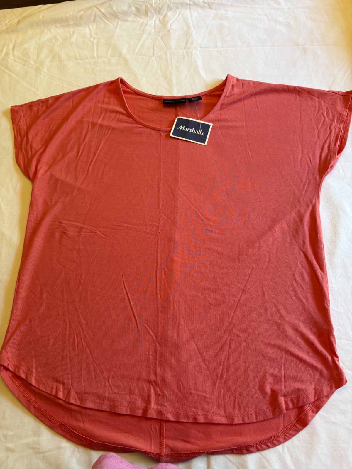 Adrienne Vitadini mango orange medium high low tunic top New with tags