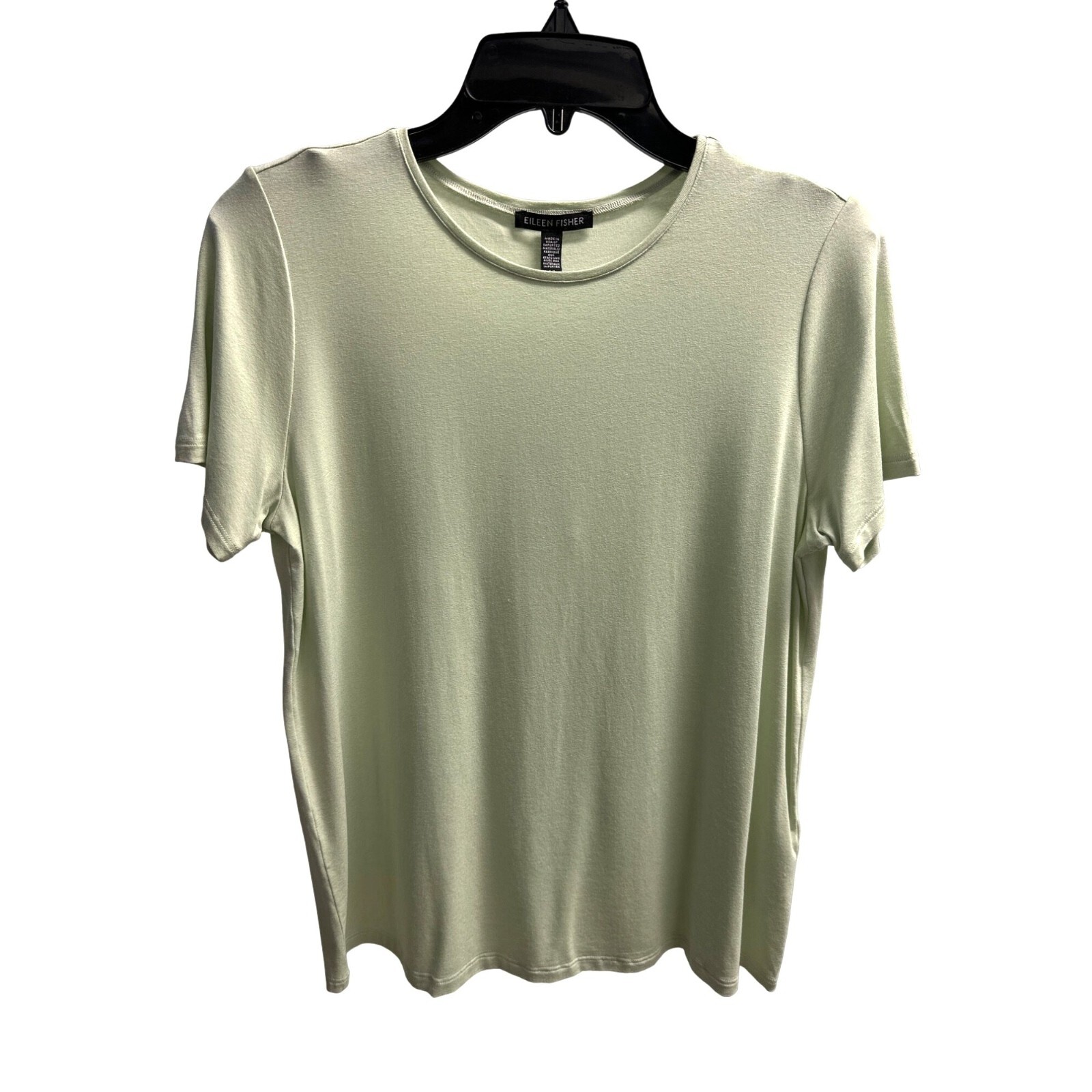 NEW Eileen Fisher Mist Green Lightweight Viscose Jersey Round Neck Tee Small