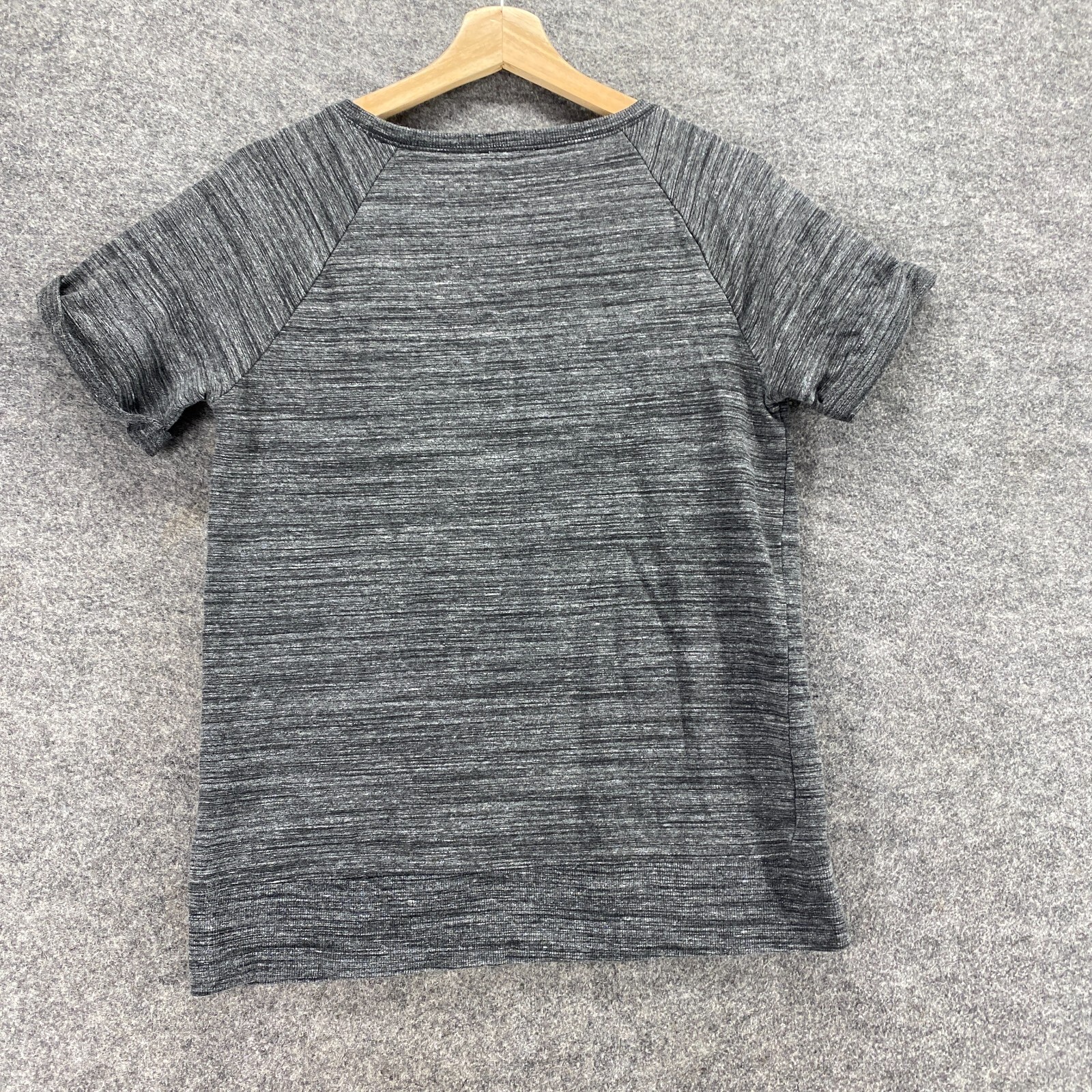 Daily Ritual T-Shirt Women S Gray Striped Short Sleeve Cotton Pullover Top