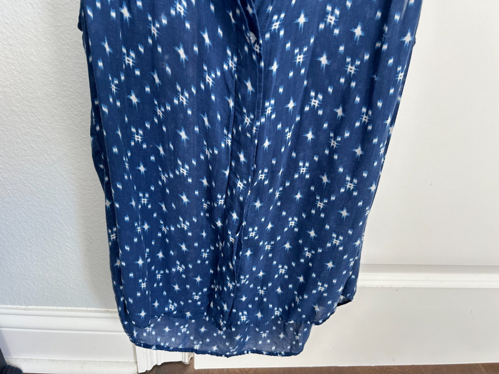 Bella Dahl Women’s Blue / White Buttonfront Sleeveless Top Size S Small
