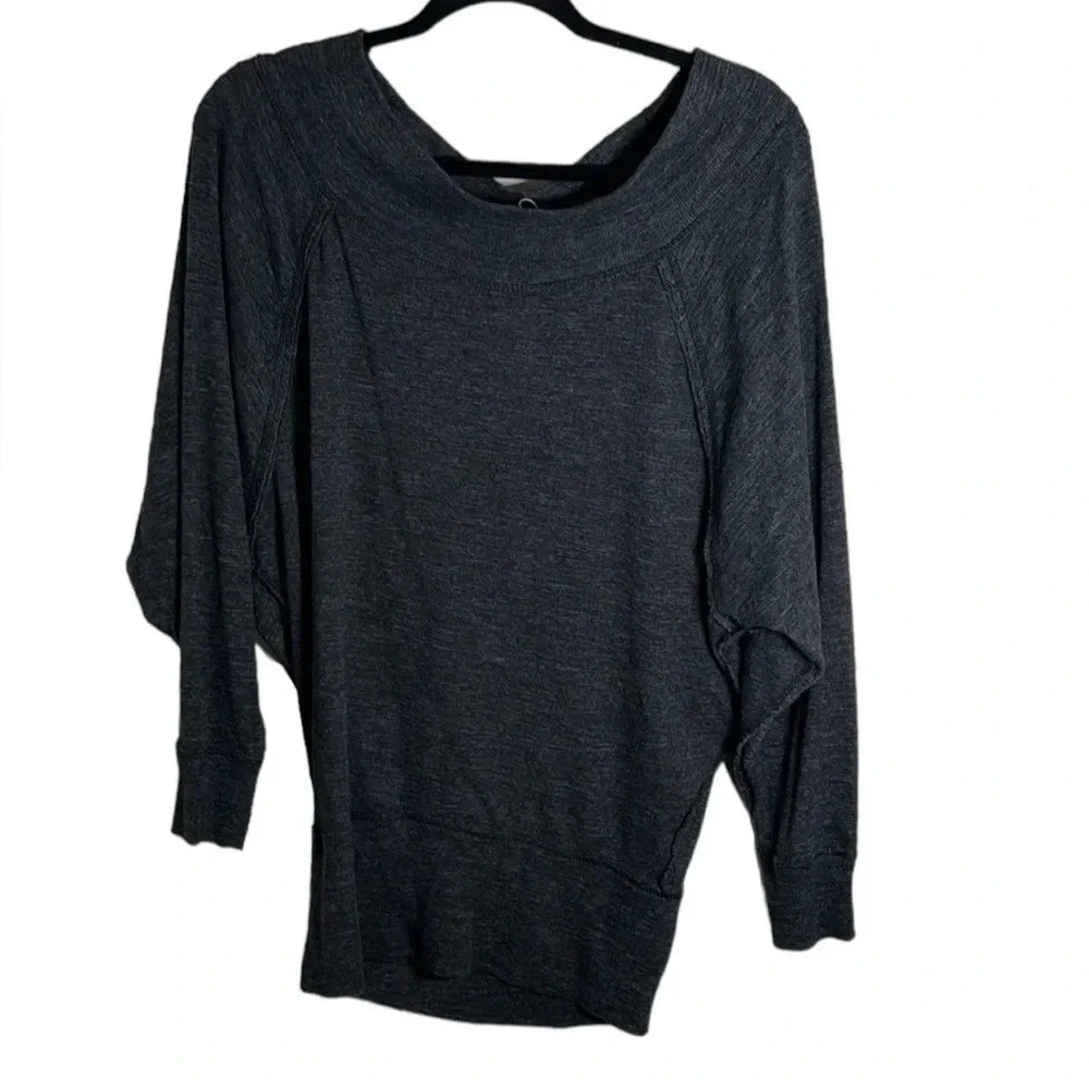 Free People We the Free Palisades Grey Oversized Thermal Size XS Boho Casual