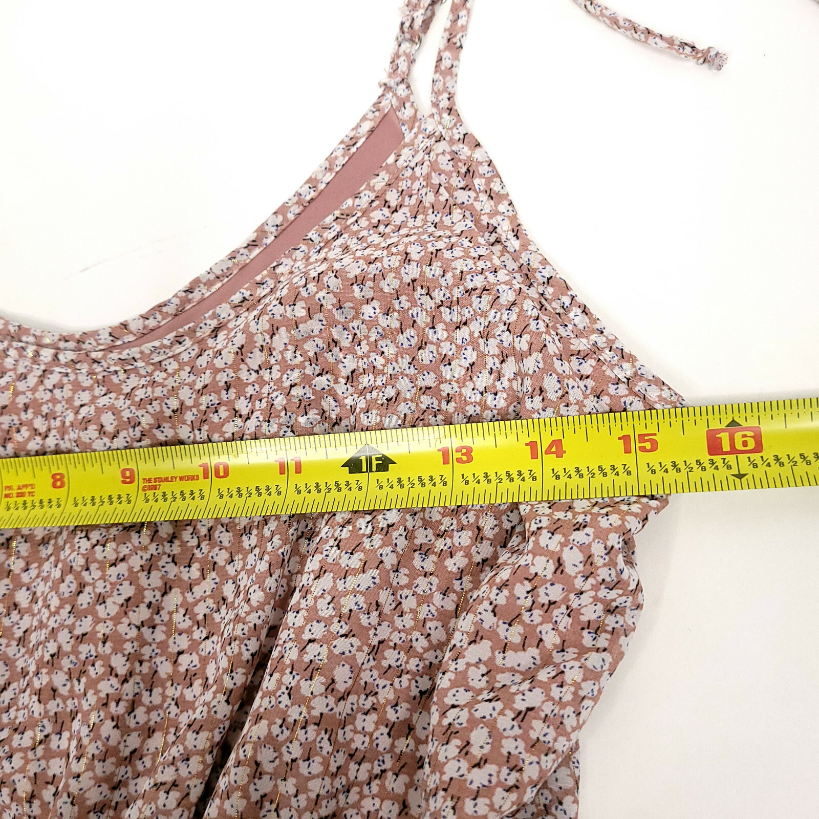 Sienna Sky Womens Top Shirt S Multicolor Floral Spaghetti Straps Elastic Waist