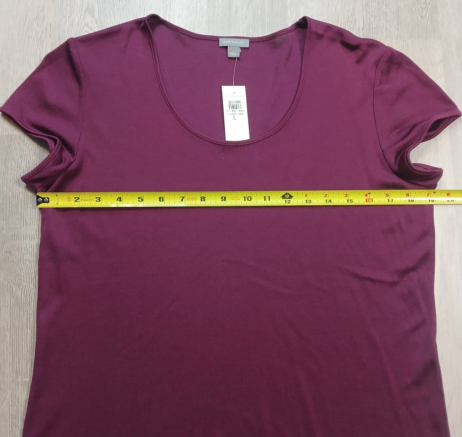 Ann Taylor Womens Short Sleeve Maroon Burgandy Shirt Size Large