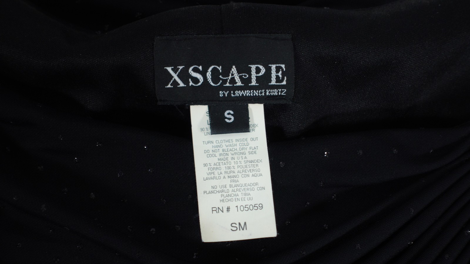 XSCAPE Top Womens Small Off Shoulder Draped Glitter Beaded Rhinestone Elegant