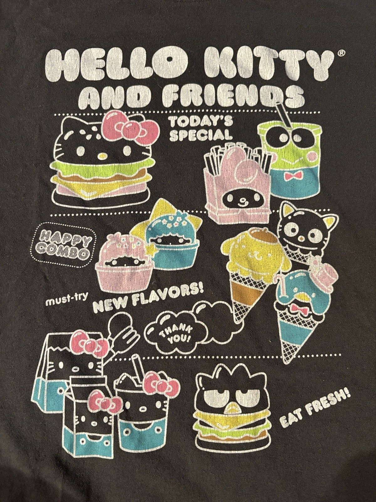 Hello Kitty and Friends Women’s L Gray Crew Neck Short Sleeve Hello Kitty Tee