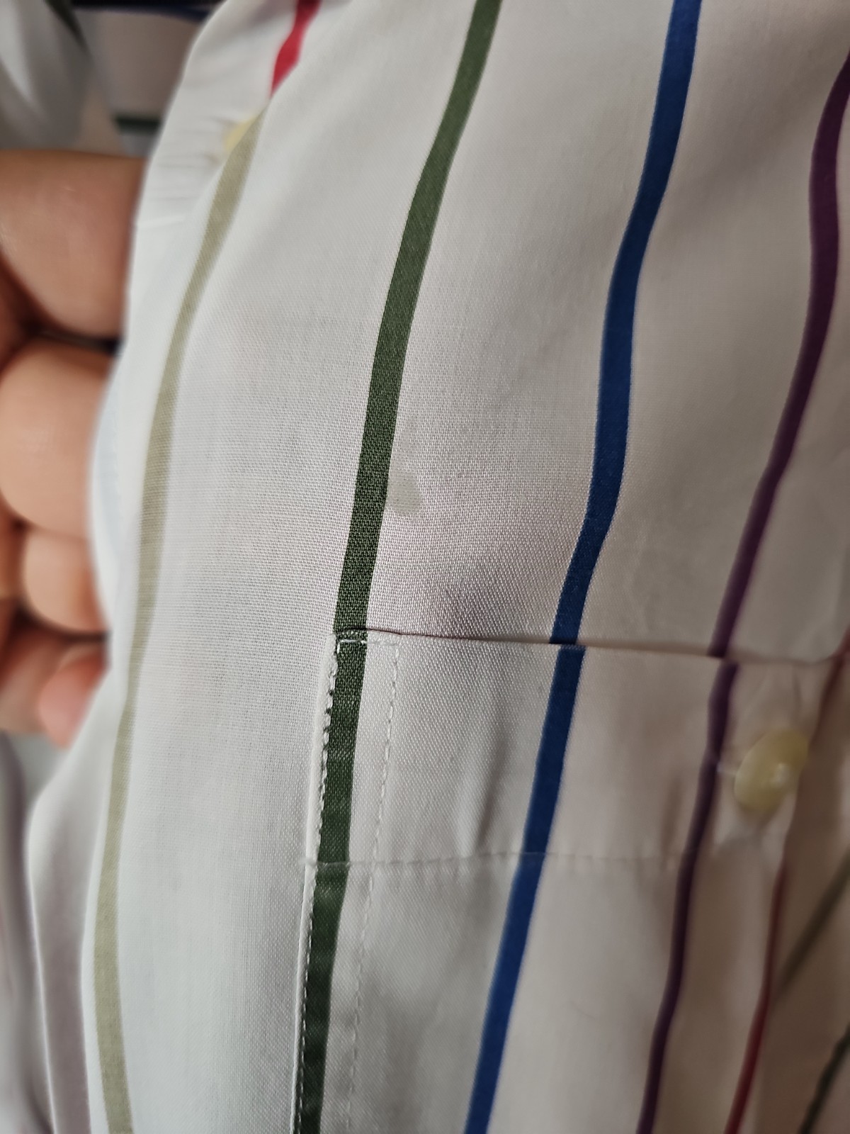 Classic Elements White & Rainbow Stripes Button Front Sleeveless Blouse Size L