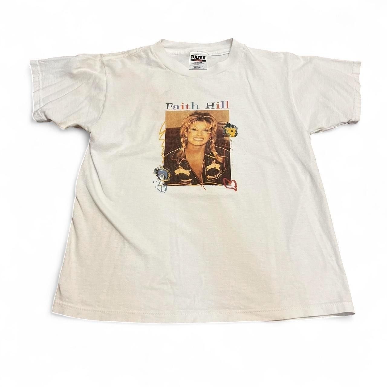 0121 Vintage Faith Hill white cotton tee