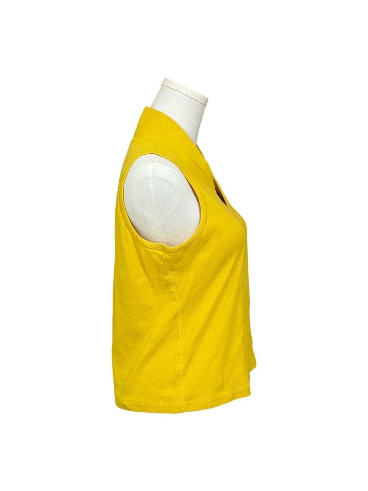 Rafaella Womens Large Golden Yellow Cotton Sleeveless V Neck Knit Top 2012