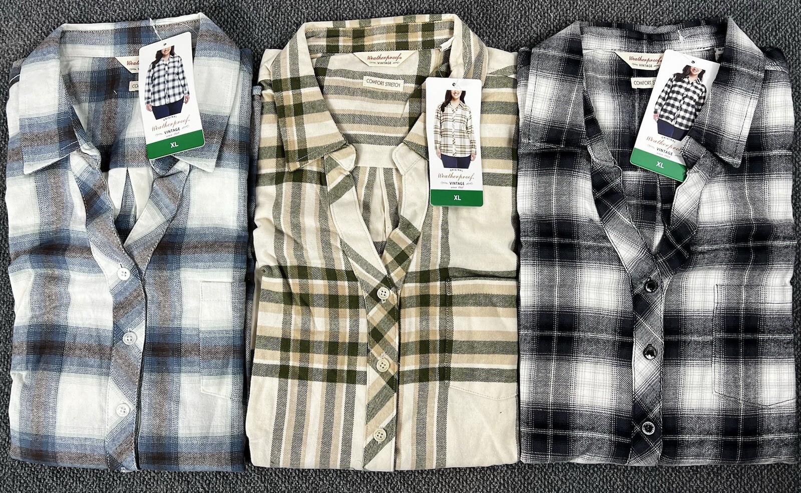 Weatherproof Vintage Women’s Comfort Stretch Plaid Flannel Shirt NWT