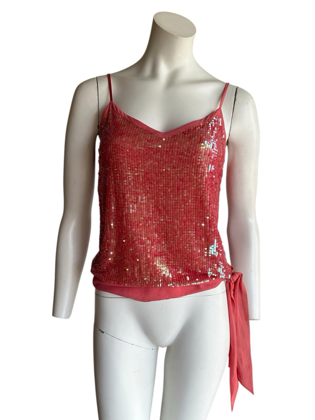 Vintage Y2K Bebe silk sequin pink camisole top