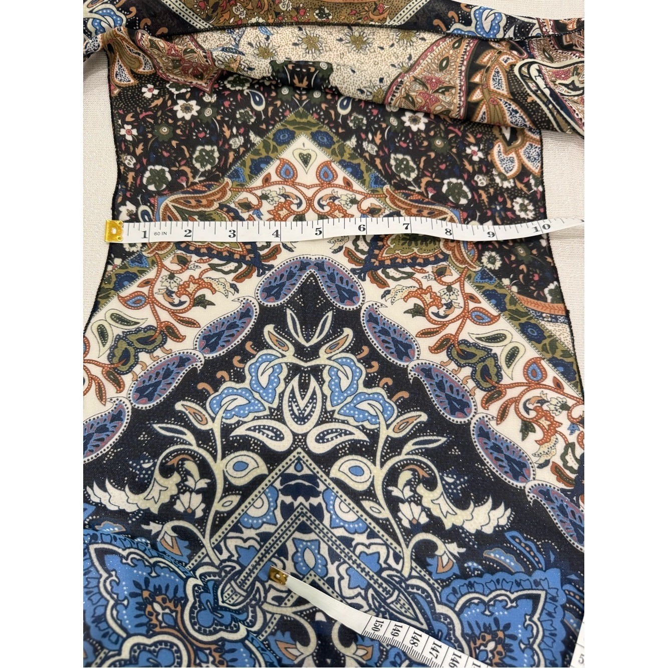 Boho Floral Patchwork Sleeveless Drape Vest – Neutral Multi Color Womens S/M