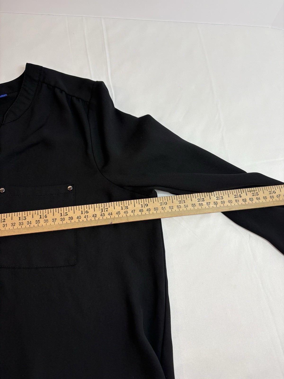 Apt.9 Women S Black Blouse V Neck Long Sleeve Zipper Office Siren Dressy
