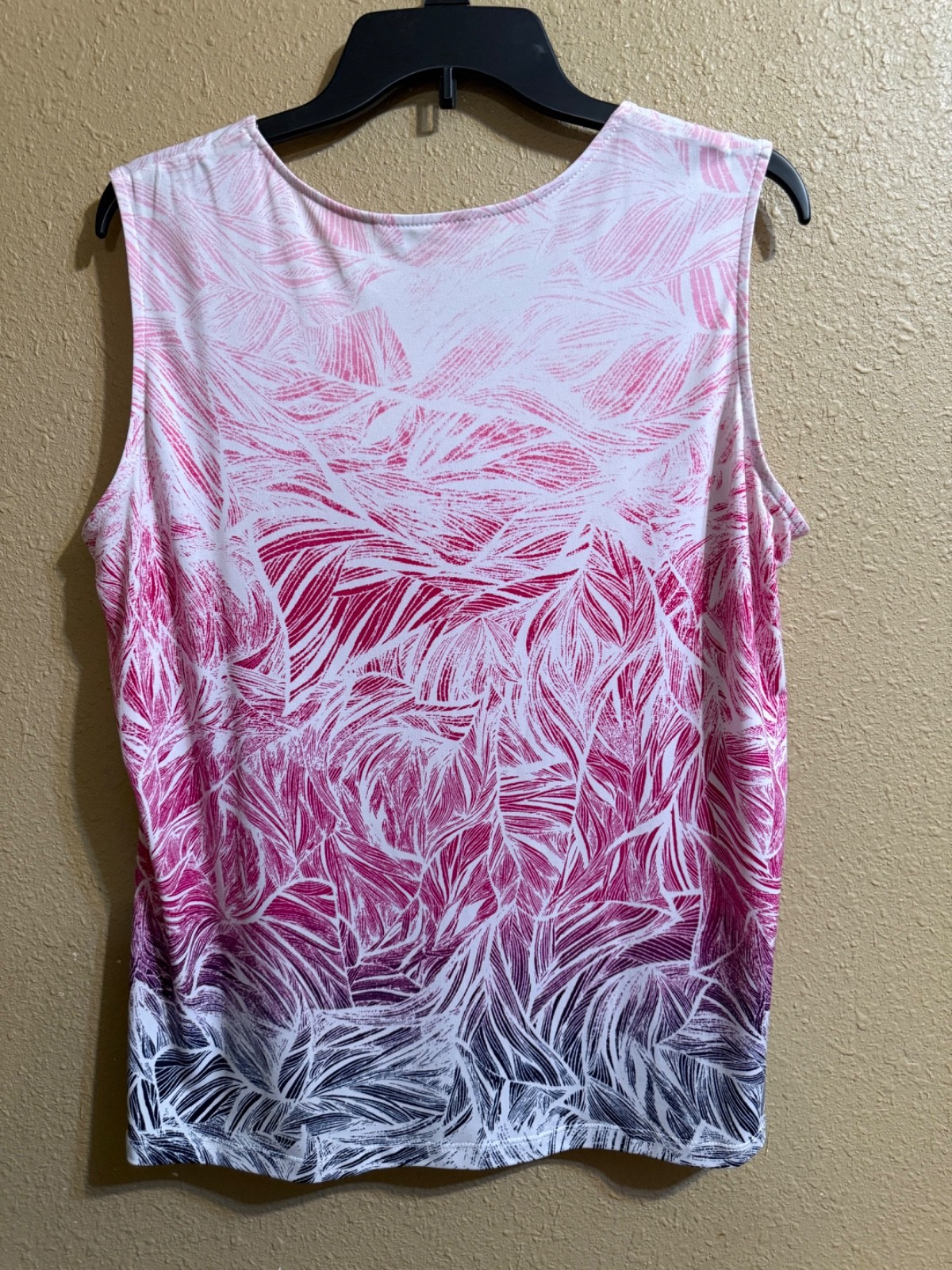 ALLISON DALEY TANK TOP BLOUSE LARGE PINK PURPLE BLUE WHITE STRETCH SLEEVELESS