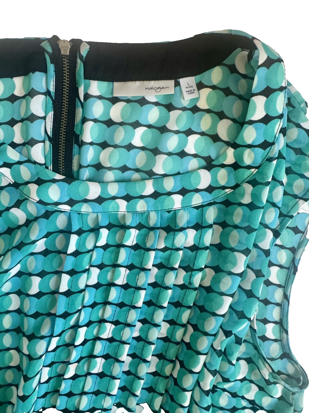 Halogen Retro Mod Pring Blouse Womens Sleeveless Career Top Petite Large