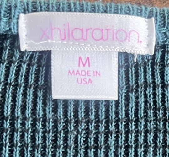 Vintage Y2K Xhilaration USA Aqua Babydoll Sweater Top Medium Fairy Boho USA