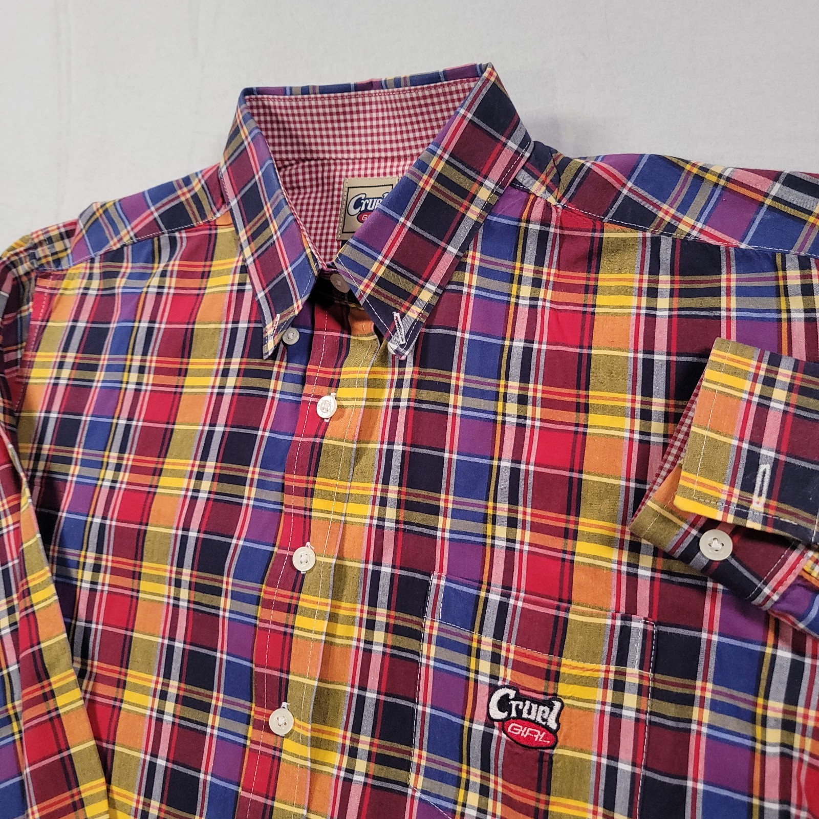 Vintage Y2K Cruel Girl Shirt Womens XL Miller Style Plaid Western Cotton Rodeo
