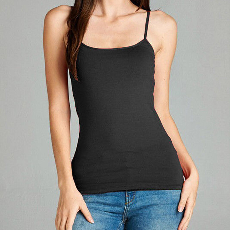 Women Built in Bra Sleepwear Tank Top Cotton Sport Casual Basic Camisole Vest