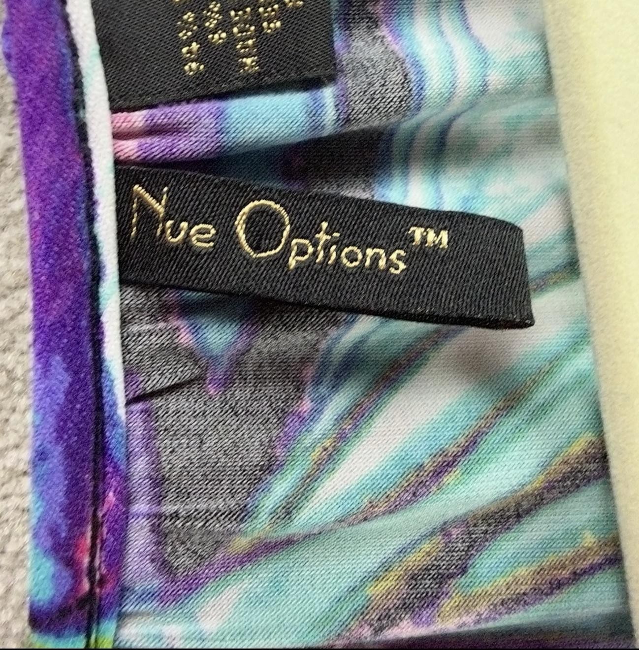 Nue Options Blouse Womens L Multicolor Floral Kimono Sleeve Stretch Lightweight