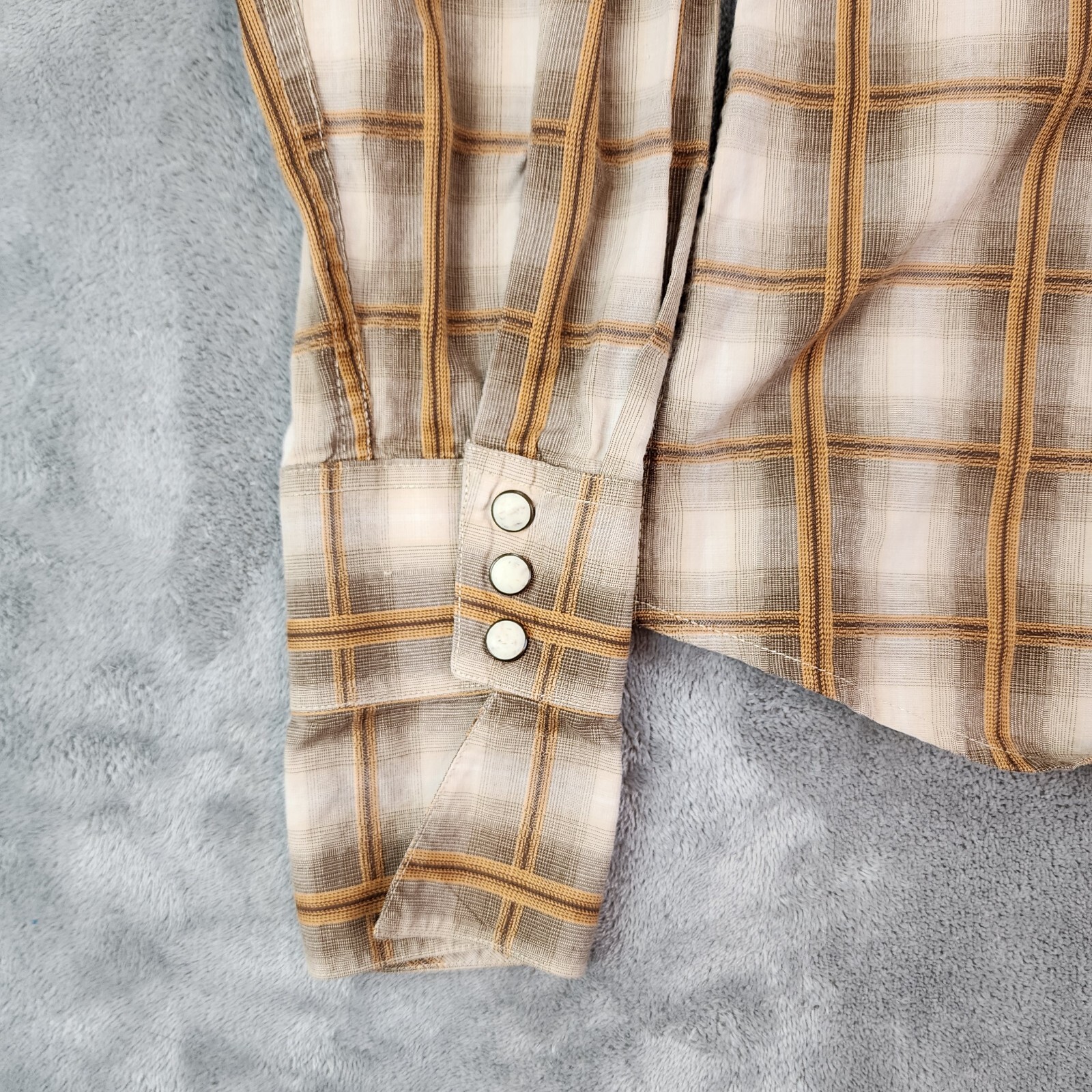 Panhandle Slim Shirt Womens Extra Large Brown Plaid Pearl Snap Western Rodeo