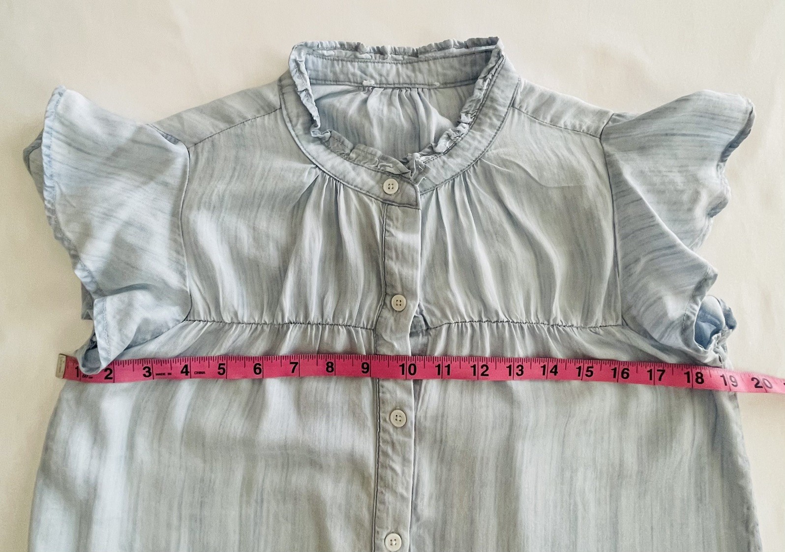 Women’s Light Blue Ruffle Sleeve Blouse Size S