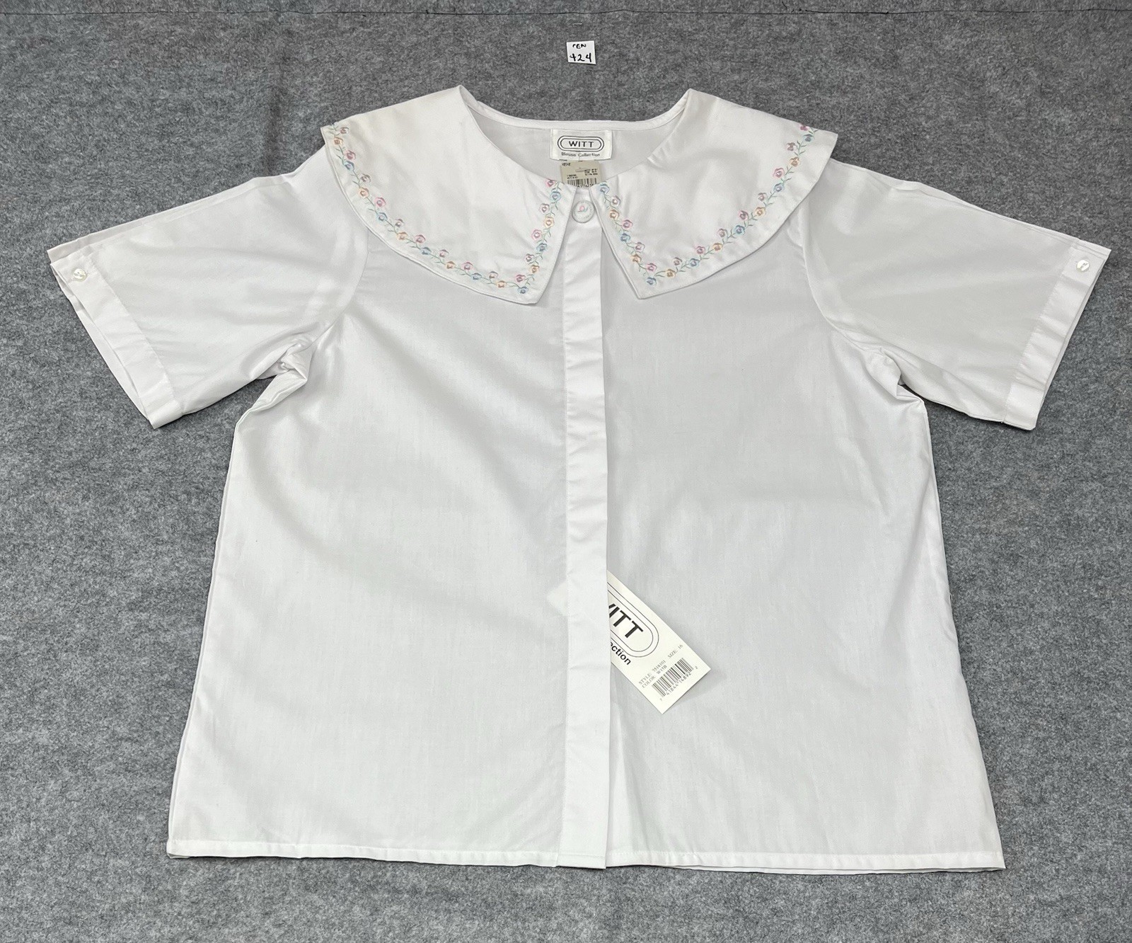 Vintage Witt Blouse Collection White Lace Peter Pan Collar Shirt Women’s 16