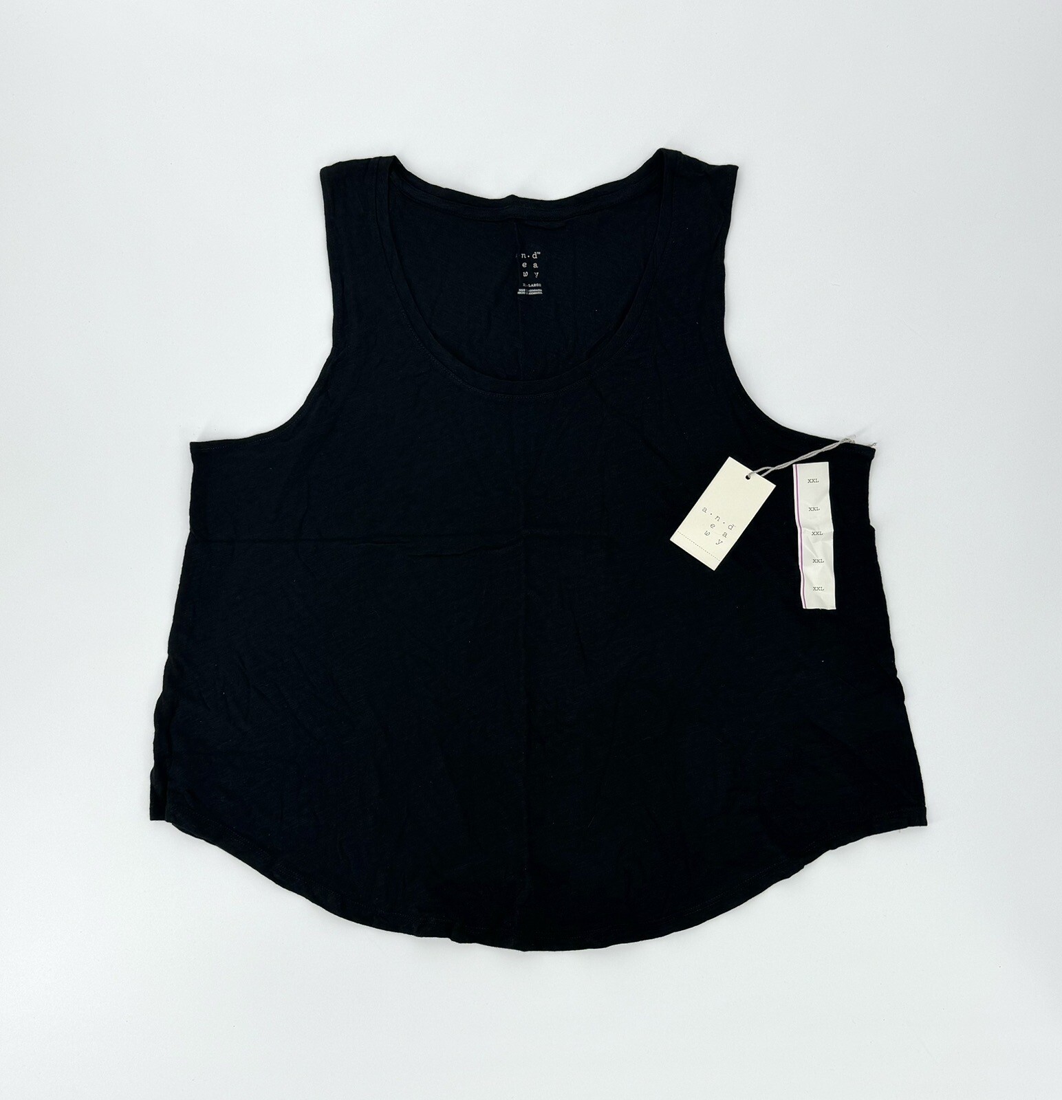 NWT A New Day Womens 100% Cotton Tank Top Black Sleeveless Scoop Neck XXL