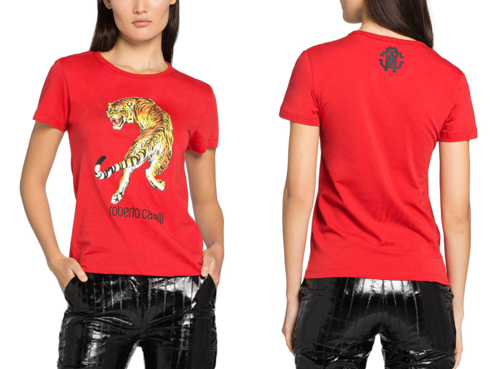 Roberto Cavalli Rc Tiger Print Logo Cotton T-Shirt Top Lounge Iconic Shirt M