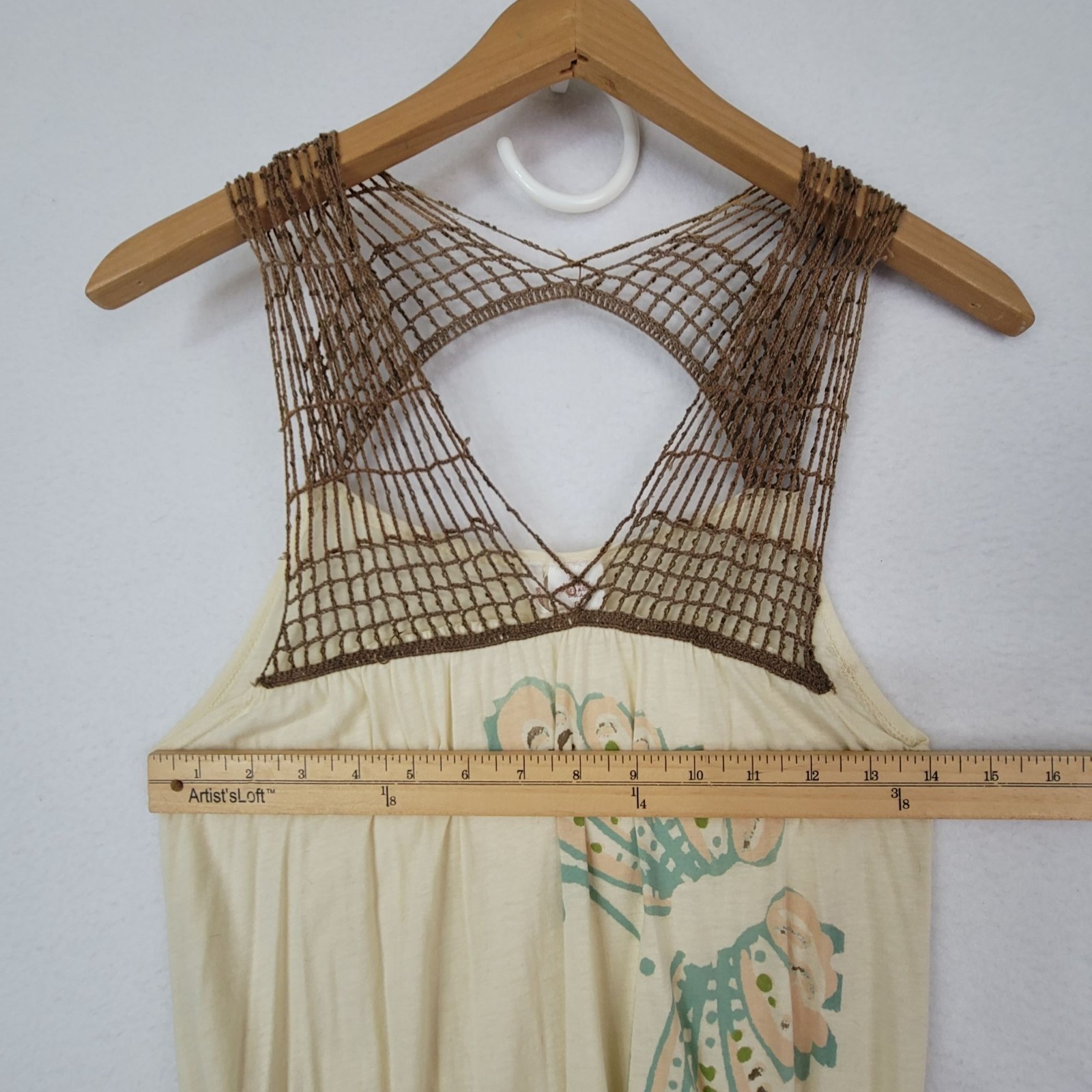 Buffalo David Bitton Vintage Y2K Open-Knit Butterfly Boho Tunic Top Size Small